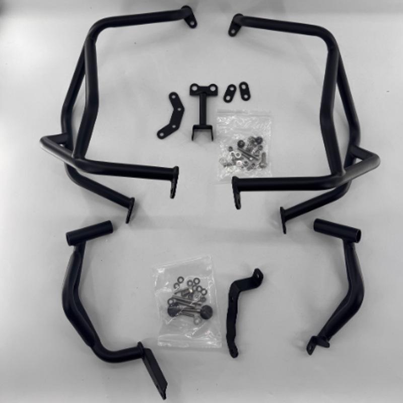 Wu Ji DS625X Crash Bars: Engine Guard, Fuel Tank Protector, Upper & Lower Anti-Fall Bars.