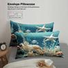 3pcs Blue Queen King Size Duvet Cover With 2 Pillowcases 3D Printed Coral Reef Sealife Soft Bedding Sets Comforter Not Included