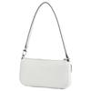 Michael Kors Zoe Zoe Gold Hardware Zipper Closure Pebbled Leather Underarm Bag Shoulder Bag Women's Pure White