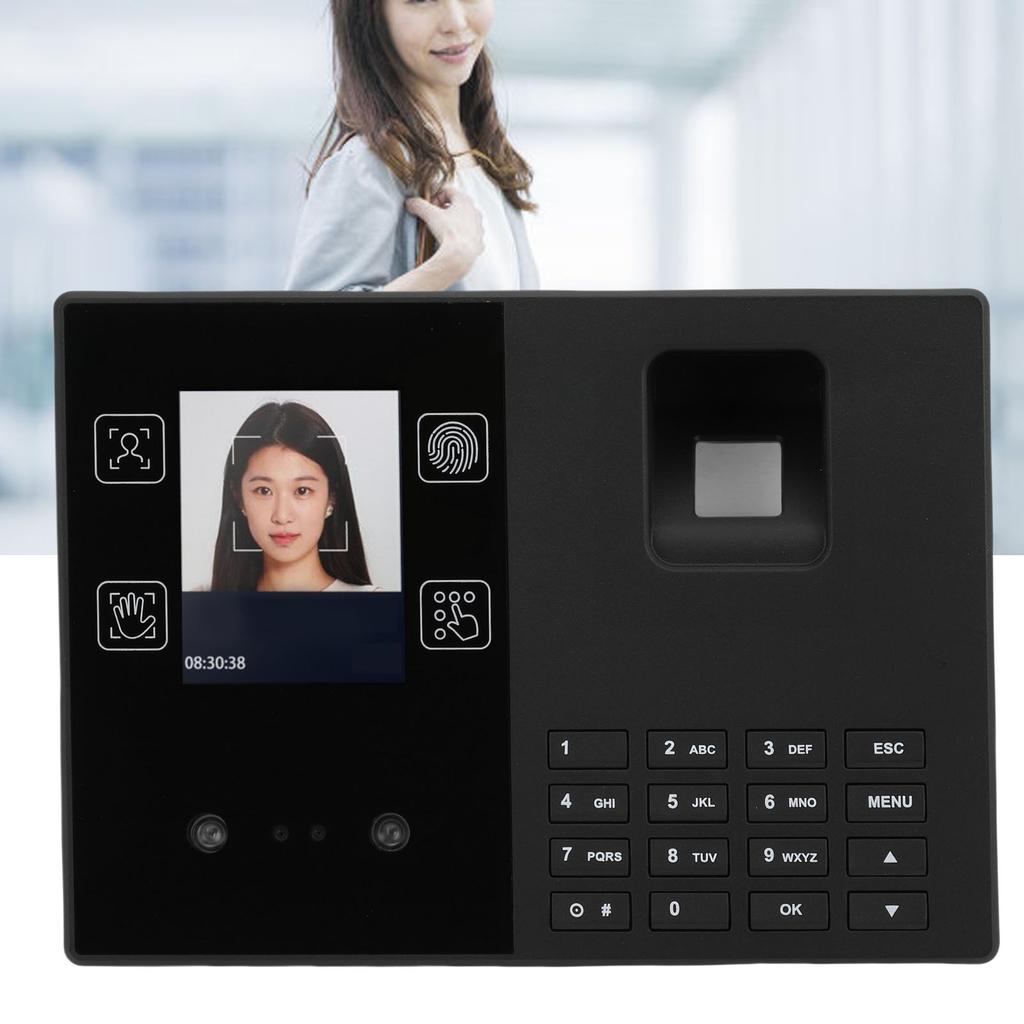 4 In 1 Employee Attendance Machine Facial Fingerprint Palm Print PIN Recognition Time Clock for Small Business