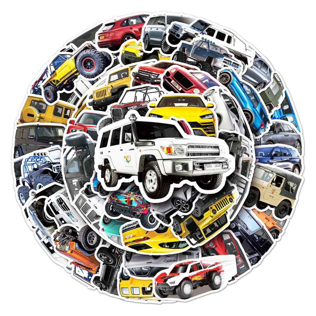 51-Piece SUV Off-road Graffiti Cartoon Stickers for Suitcases, Laptops, and Scooters