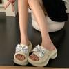 Fashion Shoes Woman 2025 Slippers Flat Shale Female Beach Luxury Slides Butterfly-Knot Platform Pantofle Sabot Designer New  Shoes Ladie
