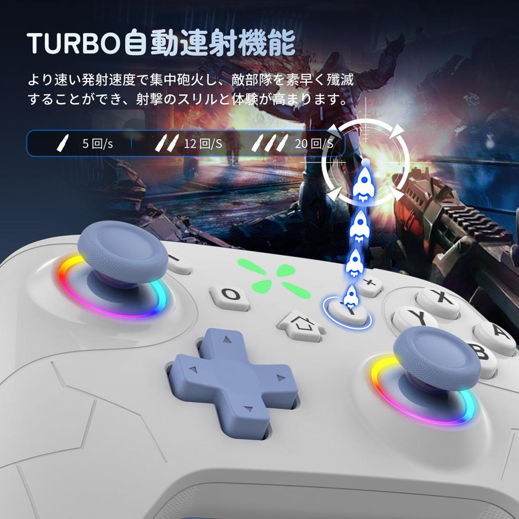 Onefun Switch 2 Controller Gold Award Compatible with Switch RGB 1000mAh Bluetooth Wireless Back Macro Turbo HD Gyro 20 Hours of Continuous Pro