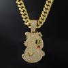Full Diamond Ghost Cuban Chain Pendant, European and American Hip Hop Men's Necklace Jewelry Items