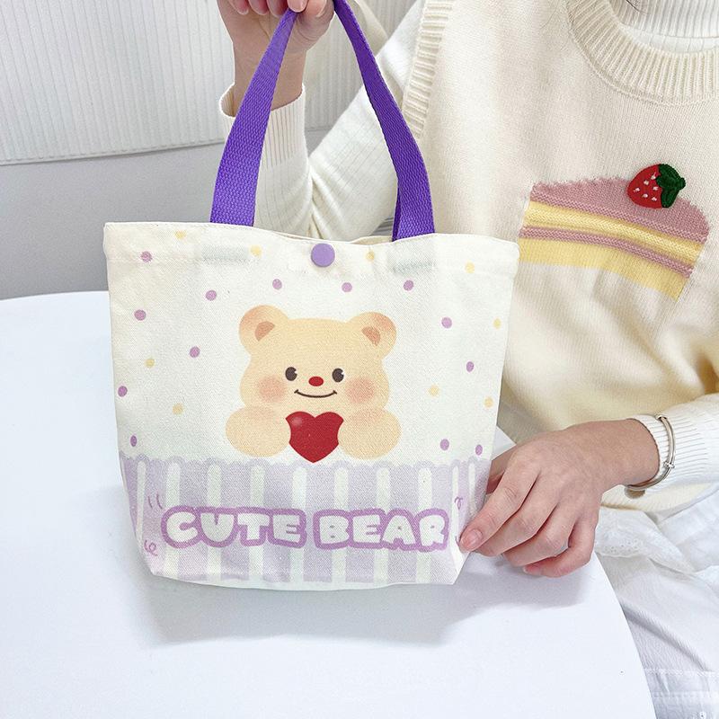 New bag wind butter bear canvas bag cute canvas bag portable daily storage woman
