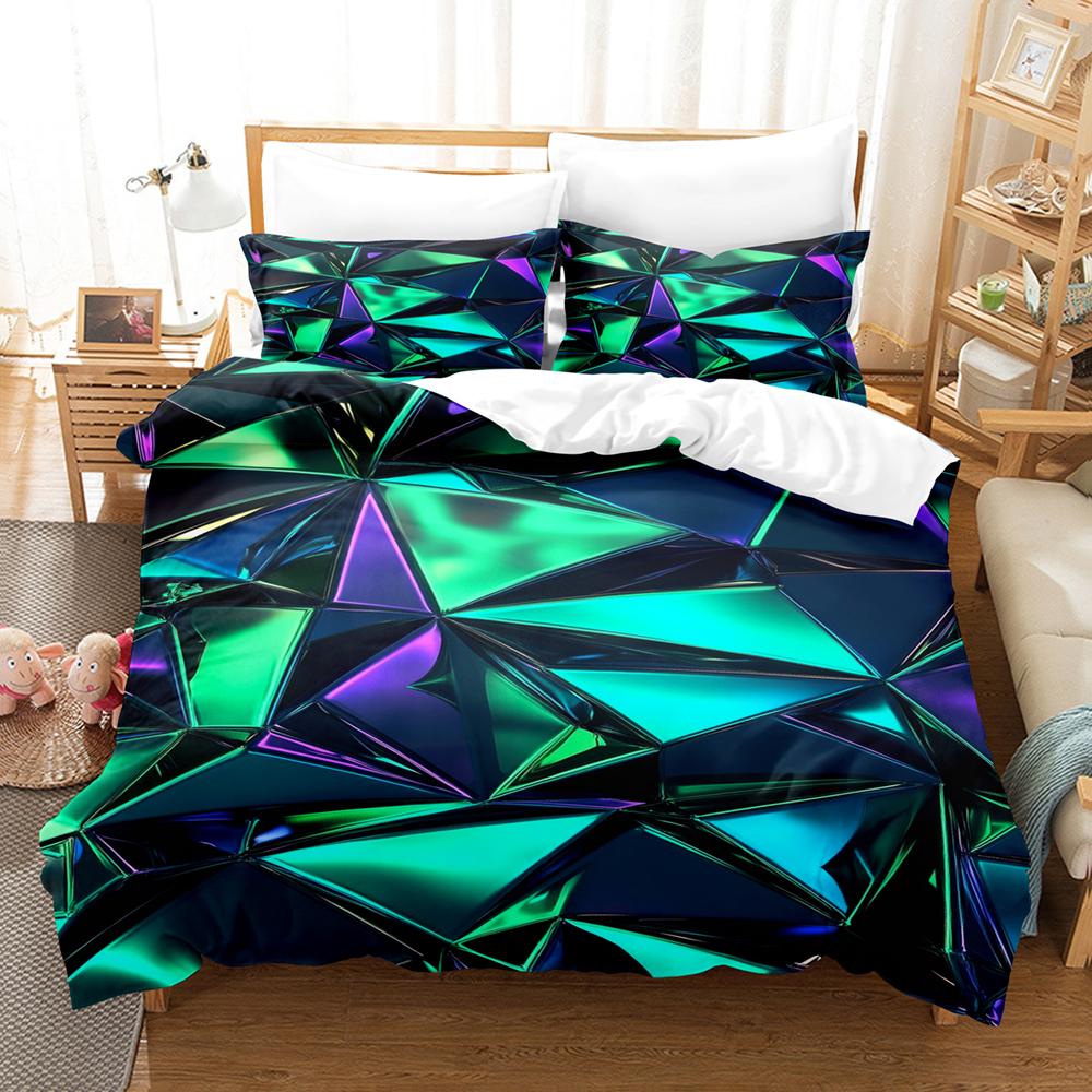 3D Visual Geometry Art Duvet Cover Set Twin Queen King Size No Filling and Sheet Gift For Kids And Adults Colorful Bedding Set