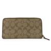 Used COACH Purse F22712 Signature leather Metal red Brown Zip Around