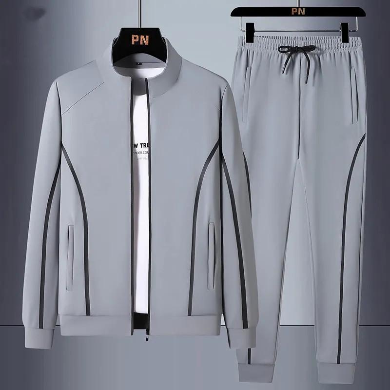 Men s Spring/Autumn Casual Two-Piece Running Set for Teens - Embossed Sportswear 3XL чёрный