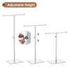 Purse Display Stand T Shaped Metal Adjustable Handbag Rack Double Hook Holder Necklace Organizer for Home Boutique Store