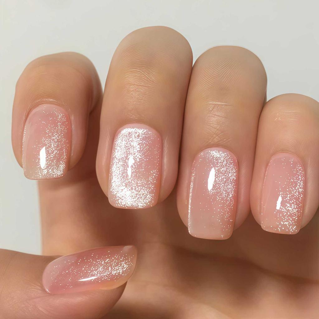 24Pz Unghie Finte Press on Ovali Corte Rosa Semplici Ombré Primaverili per Donne&Ragazze Dolci Sassy Cool Rimovibili Indossabili Nail Art