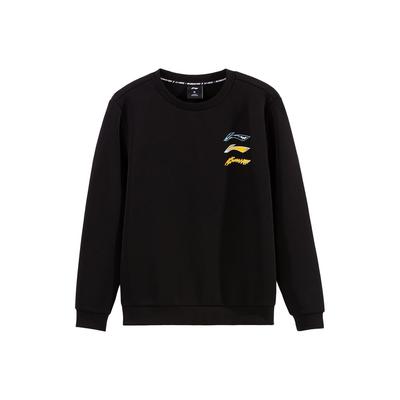 Li-Ning Versatile Simple Round Neck Letter Print Loose Comfortable Casual Sweatshirt Unisex Sweatshirt AWDVG93-1