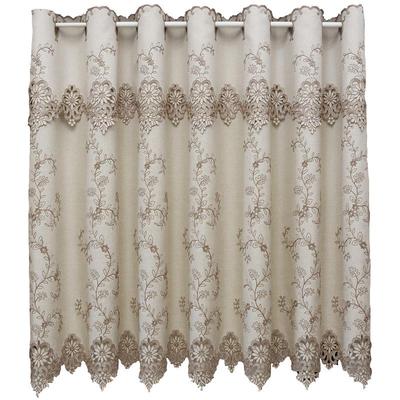 Retro Pastoral Rod Curtain Embroidery Fabric Curtain Kitchen Bay Window Room Door Semi-shading Curtains Khaki