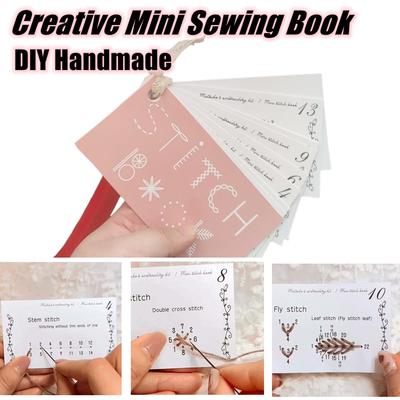 Kreativní Mini Šicí Kniha DIY Ručně Vyráběná Mini Instruktážní Šicí Karta Digitální Řemeslná Výšivka Jehla Šicí Karty Sada