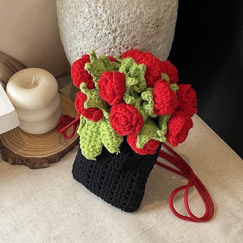 

Нишевые вязаные сумки женские новые изысканные универсальные сумки-мессенджеры модные сумки-ведра сумки для мобильного телефона