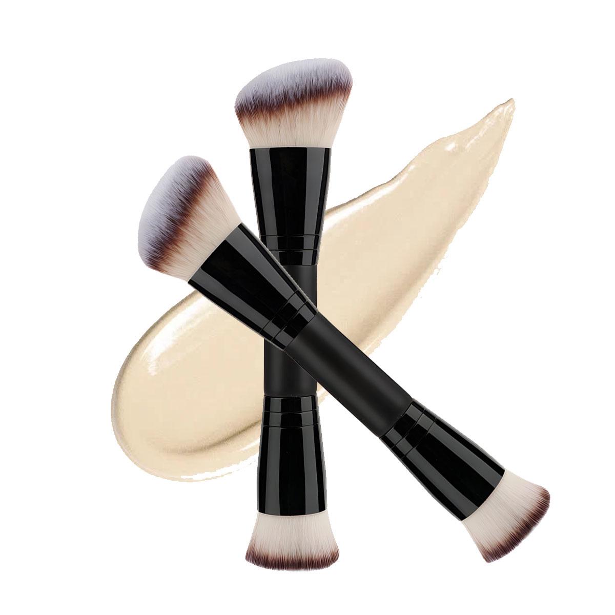

TG Double-Ended Contouring & Blush Brush - Soft, Three-Color Bristles for Foundation & Powder Application 1 Black Double-Ended Brush чорний