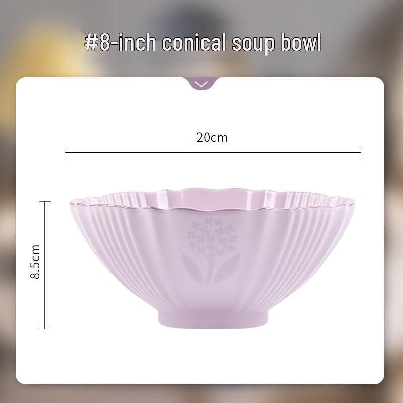 Wuhe Glazed Purple Lily of the Valley 8-Inch Bone China Plate