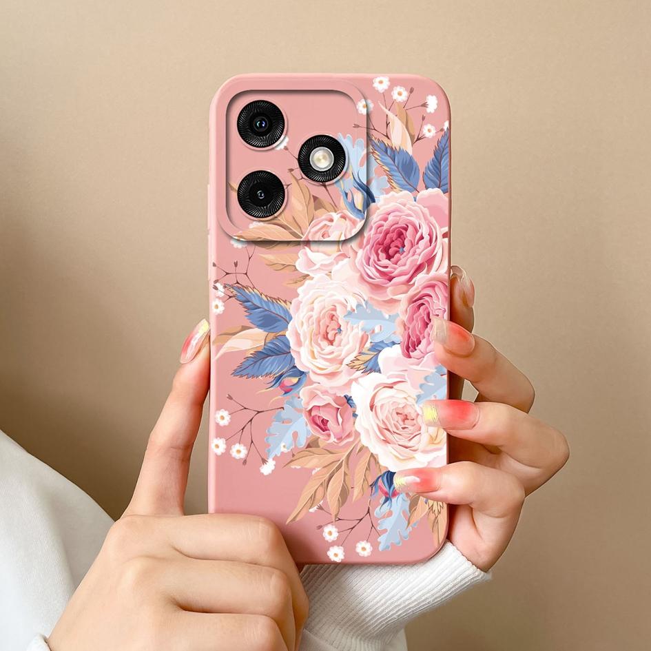 Liquid Silicone For Infinix Note 40 Smart 8 Plus Tecno Spark 20 Pro Itel A50 P55 Phone Cover Cases Screen Protector Lovely Avocado Popular Back Covers