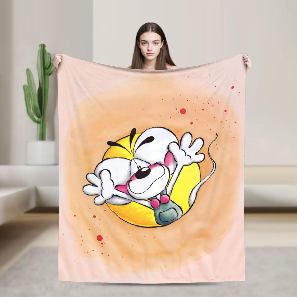 Funny Cartoon D-Diddls Knitted Blankets Coral Fleece Plush Diddl Warm Throw Blankets for Bedroom Sofa Bed Rug