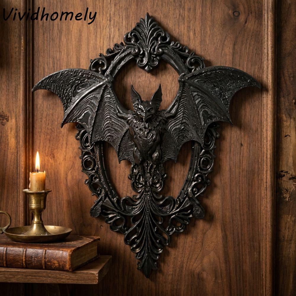 Dark Art 3D Printing Gothic Bat Wall Decor Decorative Dark Style Bat Wall Plaque Retro Dark Wind Bat Pendant Gothic Room