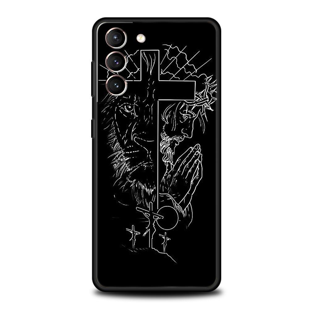 

Cross Pattern Element Design Phone Case Cover for Samsung Galaxy S26 S25 S24 S23 S22 S20 S21 FE Ultra S25 Edge Plus 5G Soft TPU Samsung S21Plus