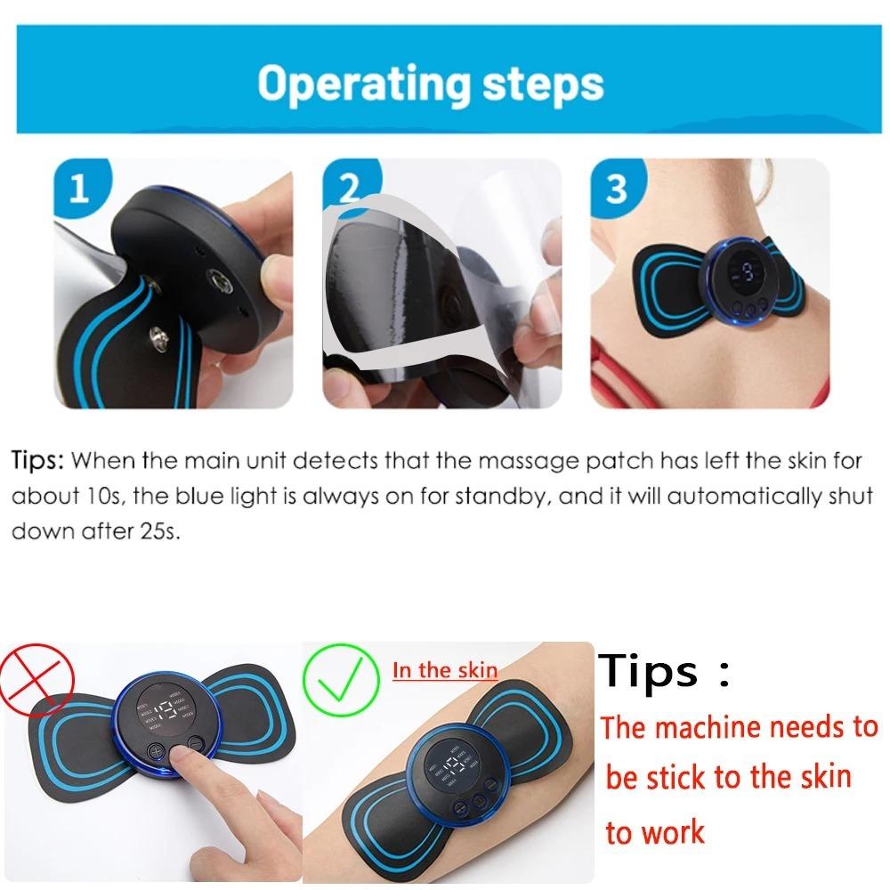 Multifunctional Electric EMS Neck Massager Mini Massageador Mat Gel Pad Stickers  Relieve Pressure