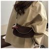 Faux Suede Crescent Moon Bag For Women, Minimalist Shoulder Crossbody Purse, Casual Single Strap Handbag