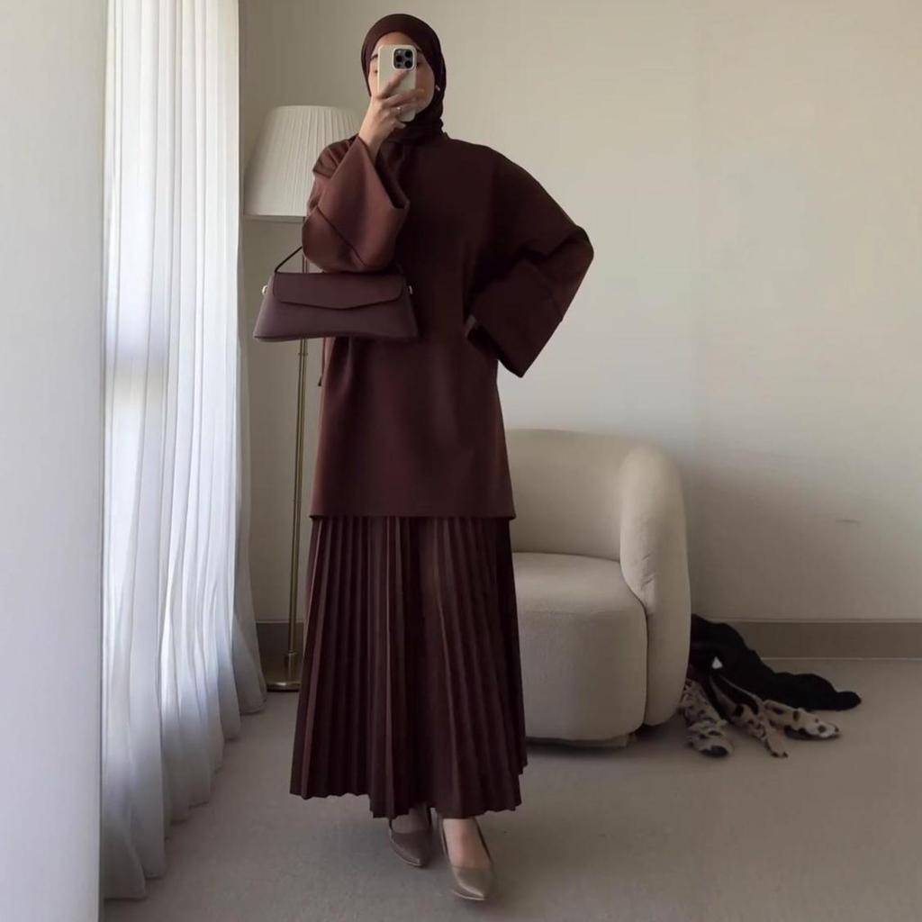 2025 Summer Middle East Long Sleeve Dress with Headscarf: Casual, Versatile & Fashionable