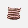 Japanese Streetwear Harajuku Beanie Hat Little Devil Striped Knitted Hat ForWomen Girls Autumn Winter Cute Cat Ears Cap