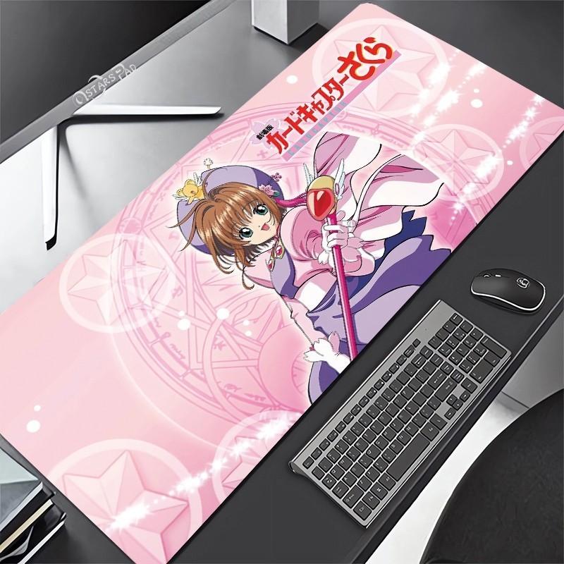 Pink Cardcaptor Sakura Large Deskmat Kero Washable Pink Magic Wand Circel Mouse Pad Anime Rubber Playmat Cartoon G