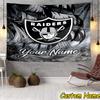 Custom Name Las Vegas Raiders Design Tapestry Room Decoration Wall Hanging for Living Room Bedroom, dormitory, Birthday and Christmas gifts