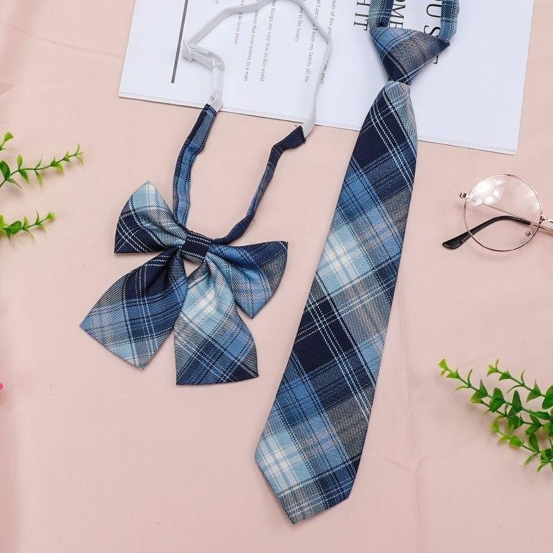 Childrens School Uniform Tie With Gingham Pattern Design For Graduation Photo Shoots