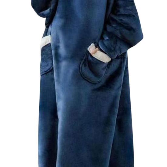 Wearable Blanket Hoodie for Adults Women Men Oversized Sherpa Fleece Sweatshirt Blanket Cozy Plush Flannel Nightgown with Pockets