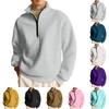 Men's Casual Long-Sleeved Collared Quarter-Zip Sweatshirt