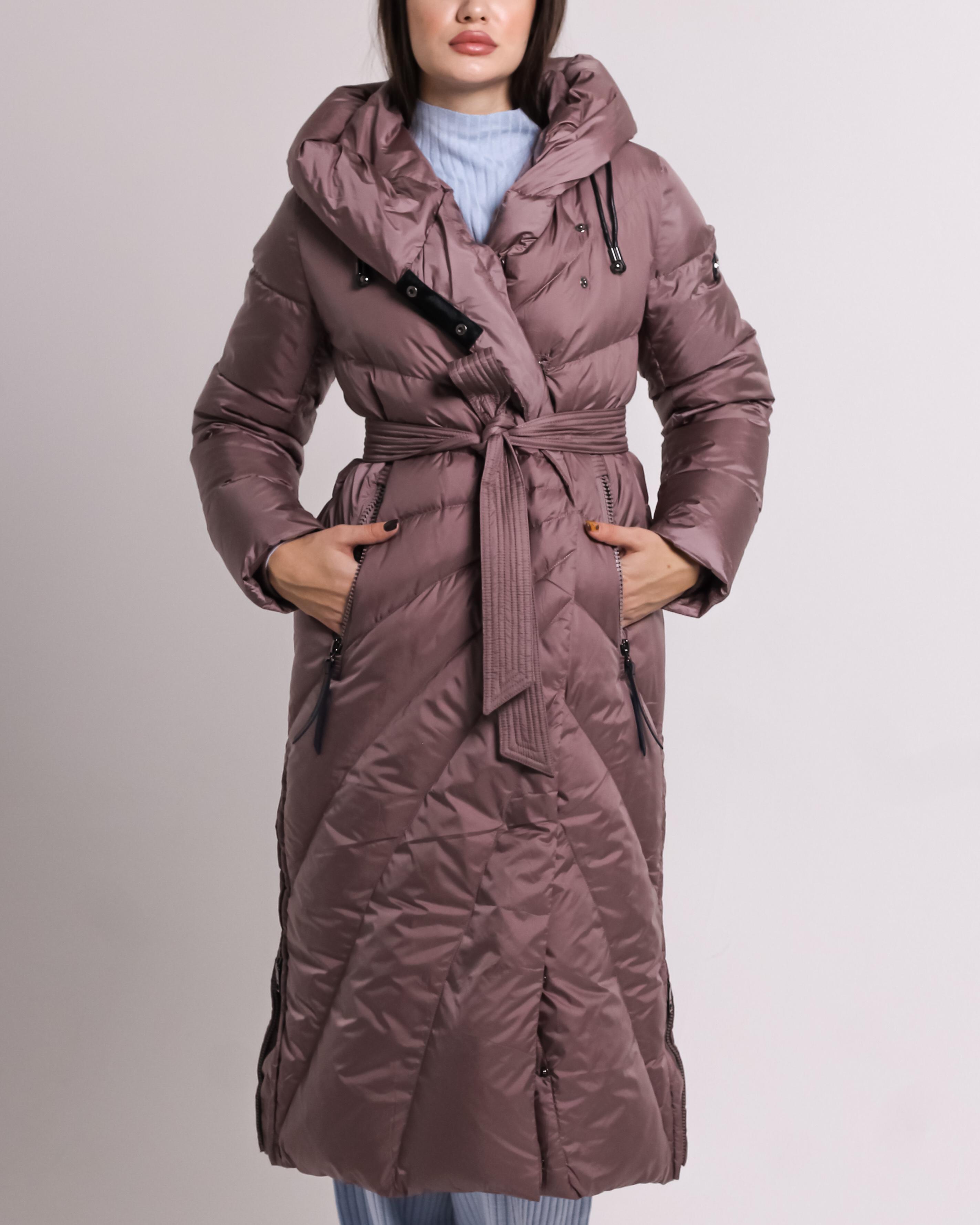 

Пальто з поясом Clasna 8139 S Капучино XL