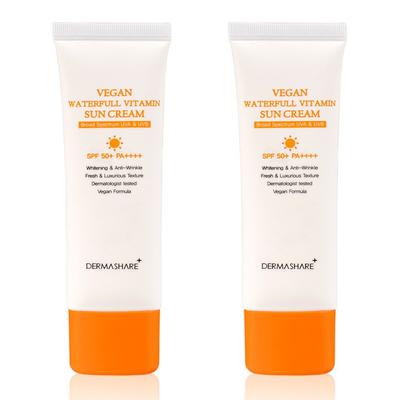 Dermashare Vegan Waterful Vitamin Sonnencreme SPF50+ PA++++, 2 Einheiten, 50ml