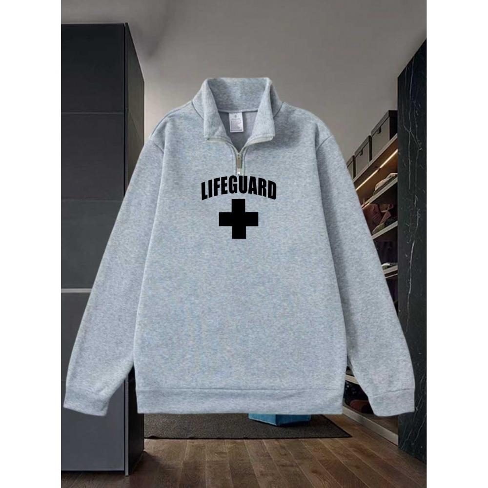 Men's Daily Half Height Zipper Stand Up Collar Sweatshirt, Fashionable Pullover Jacket, Spring and Autumn New Men's Top