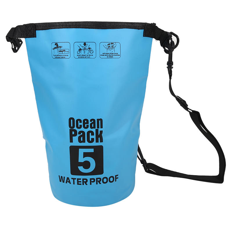 5L Heavey-Duty PVC Waterproof Dry Bag Sack Outdoor Floating Bucket Bag for Kayaking/Boating Fishing Rafting Swimming