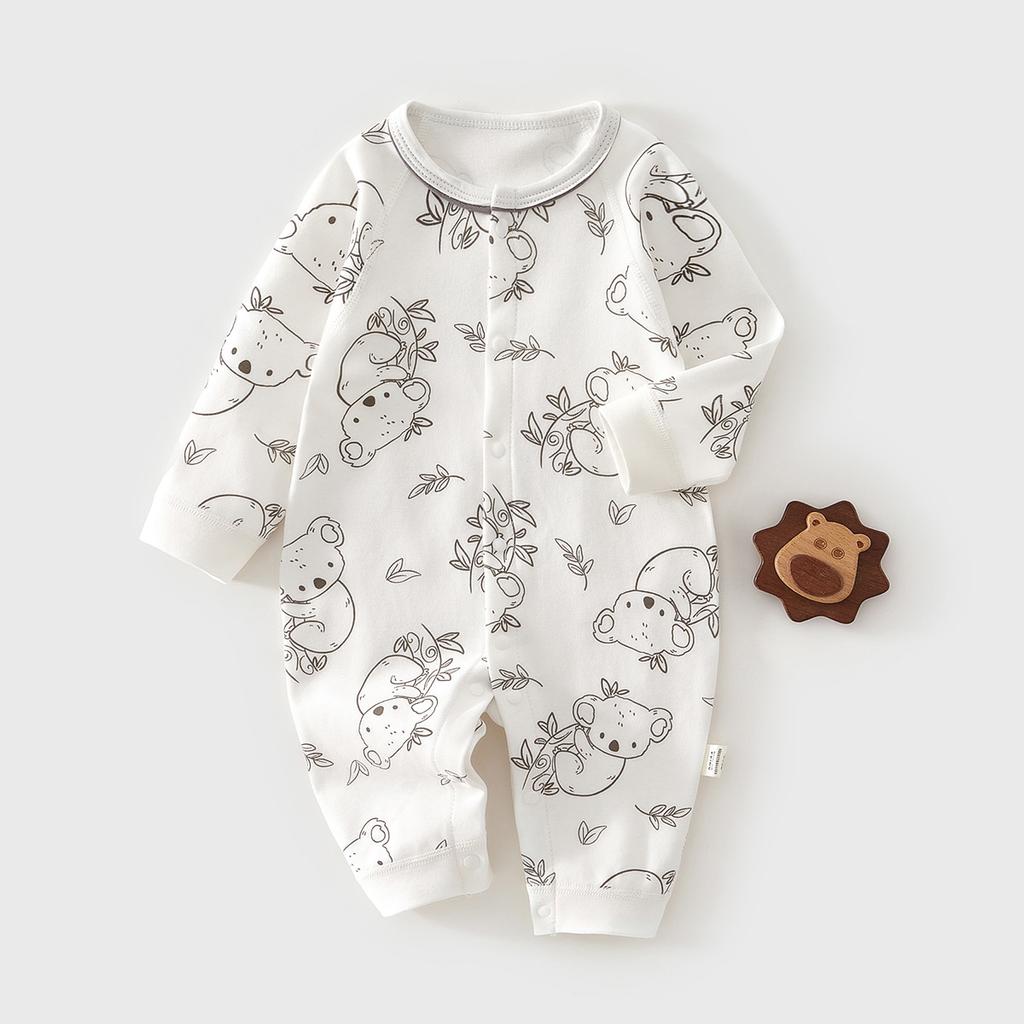 Newborn Baby Cotton Romper, Long Sleeve Infant One Piece Pajamas, Soft Spring Autumn Jumpsuit Crawling Suit