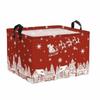 Large Capacity Christmas Storage Basket Cartoon Snowman Toys Organizer Box Laundry Hamper  Closet