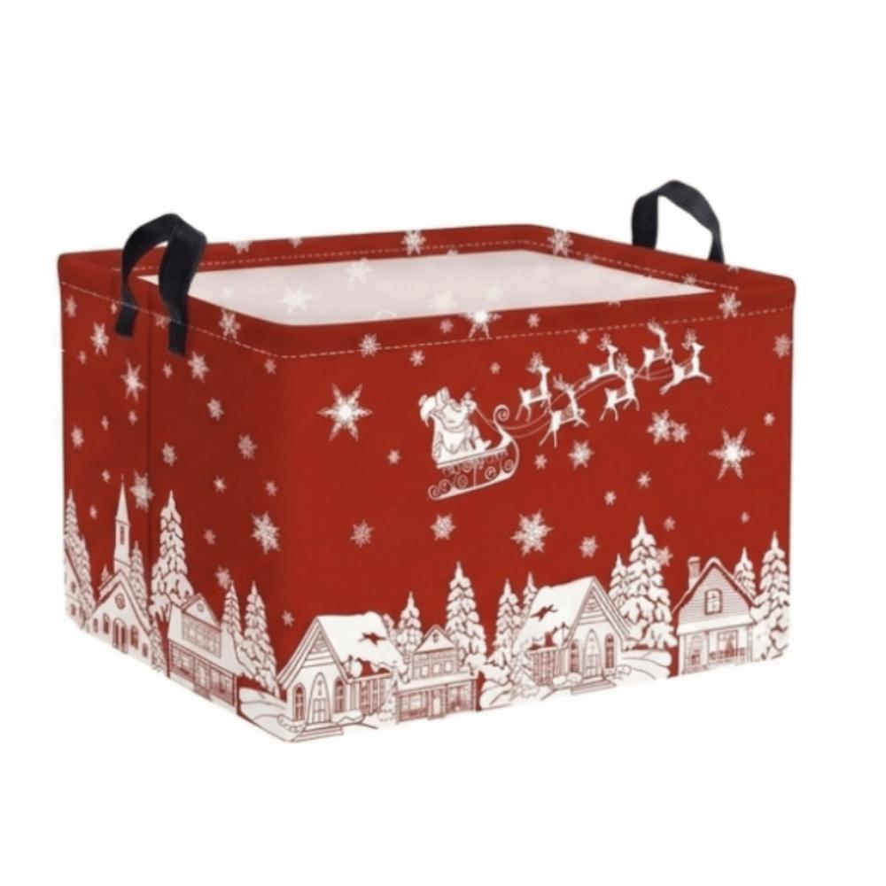 Large Capacity Christmas Storage Basket Cartoon Snowman Toys Organizer Box Laundry Hamper Closet