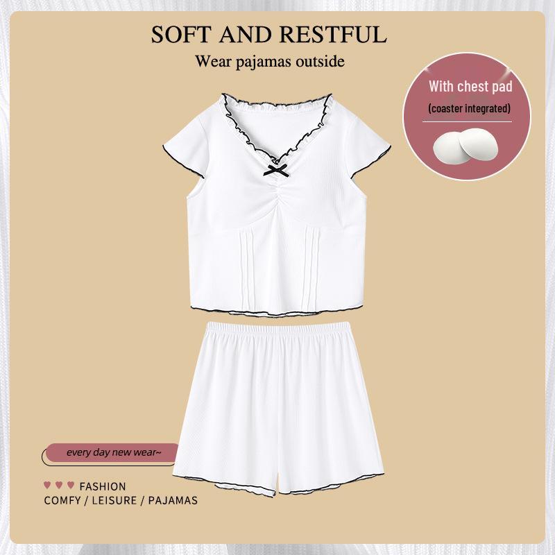 

Женская майка без рукавов и пижамные шорты со скрытыми нагрудными вкладышами - Подходят для ношения круглый год M (40-50 kg)