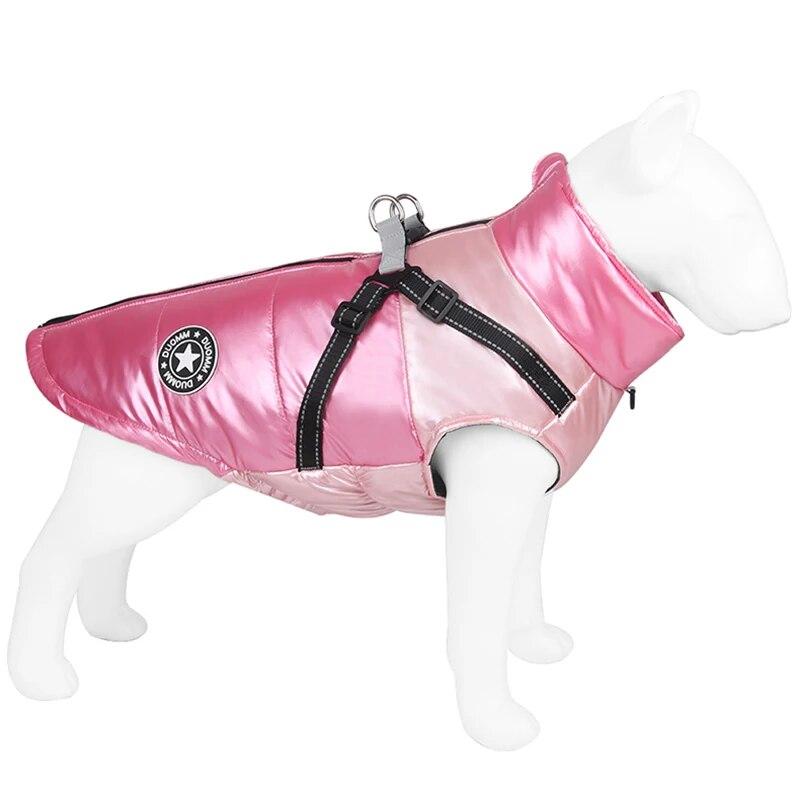 Dog Jacket with Harness Winter Warm Dog Clothes for Small Medium Dogs Waterproof Pet Coat Chihuahua French Bulldog Costume