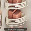 Matter White Bathroom Corner Shelf, No-Drill Wall-Mounted Storage Rack for Toilet and Washbasin