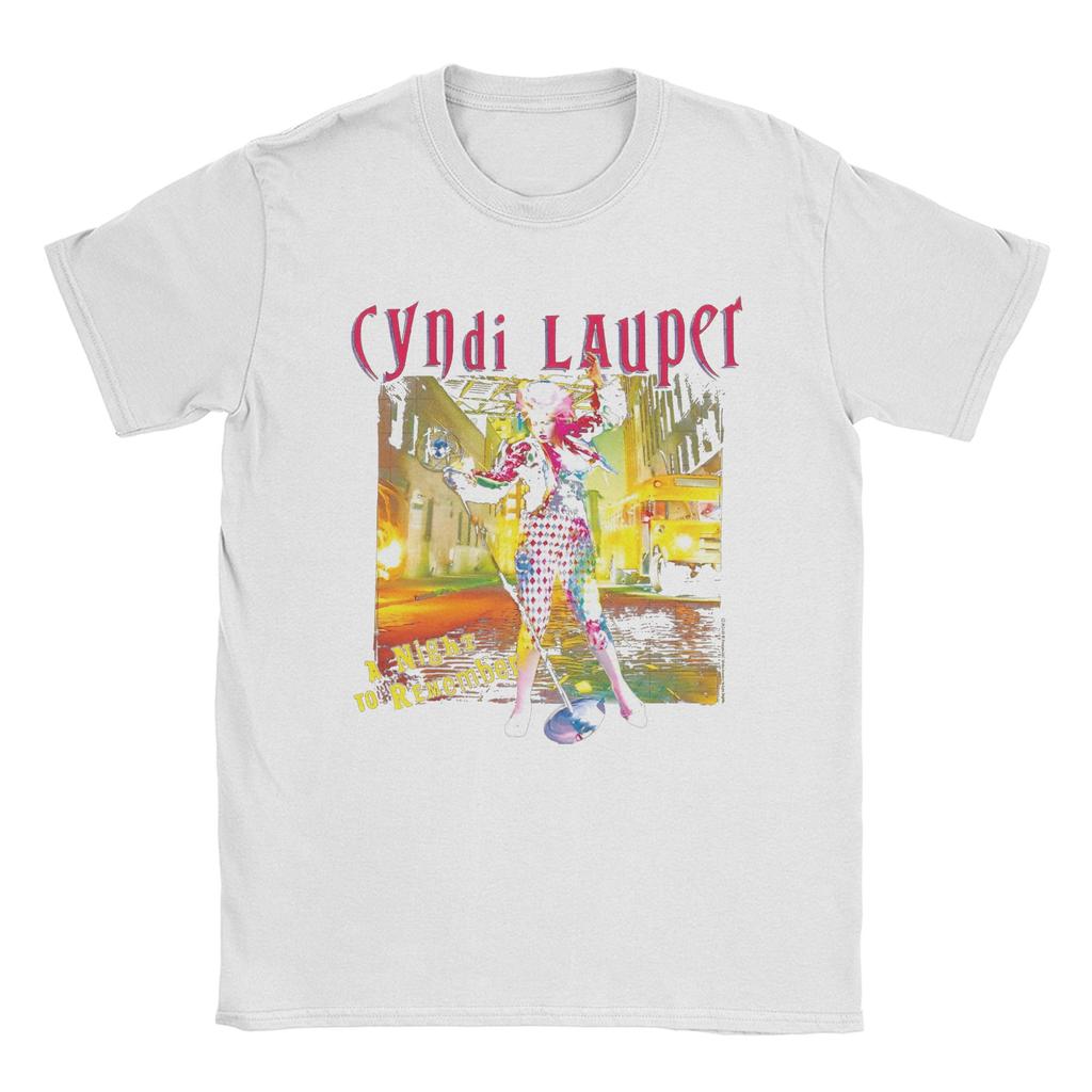 Herren Cyndi Lauper Sänger Tour T-Shirts Sie ist so ungewöhnlich Baumwollkleidung Verrückte Kurzarm Rundhals T-Shirts Einzigartige T-Shirts
