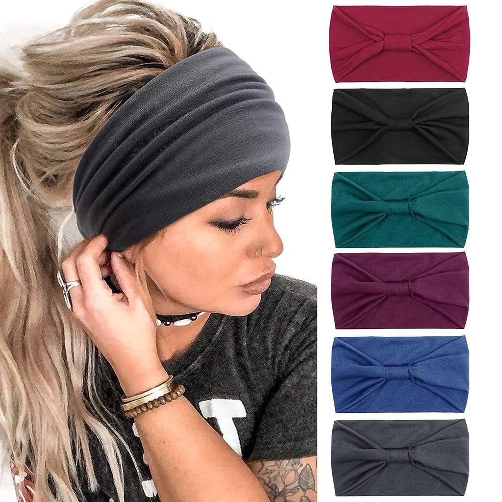 Stretchy Solid Color Sports Headband - Sweat-Absorbing Yoga & Running Hairband
