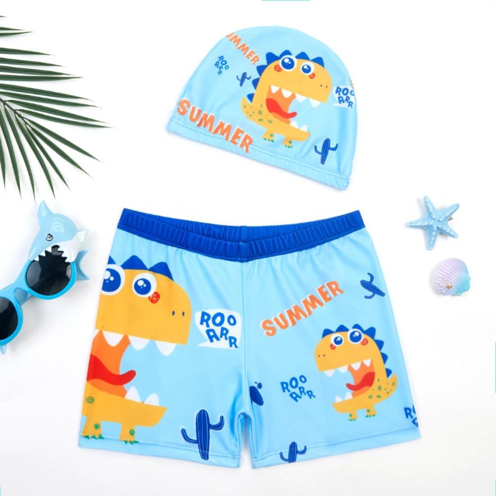 

Детский мультяшный набор шапочка для плавания и плавки - мужской купальник с плоскими штанинами 2XL [70-80 lbs]