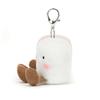Jellycat San Valentino Amuseables Coppia di Marshmallow Portachiavi a Borsa Una coppia di sacchetti di marshmallow, ciondolo peluche bambola polvere bianca seduta alto 9 cm