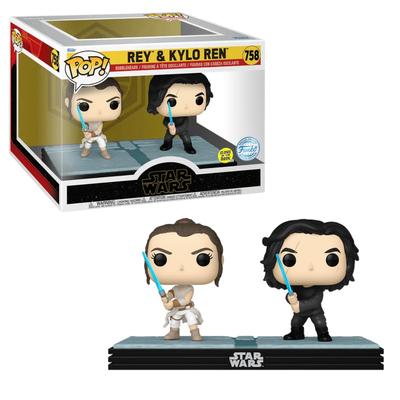 Funko Pop Star Wars 758 Rey Kylo Ren Glows Exclusive &
