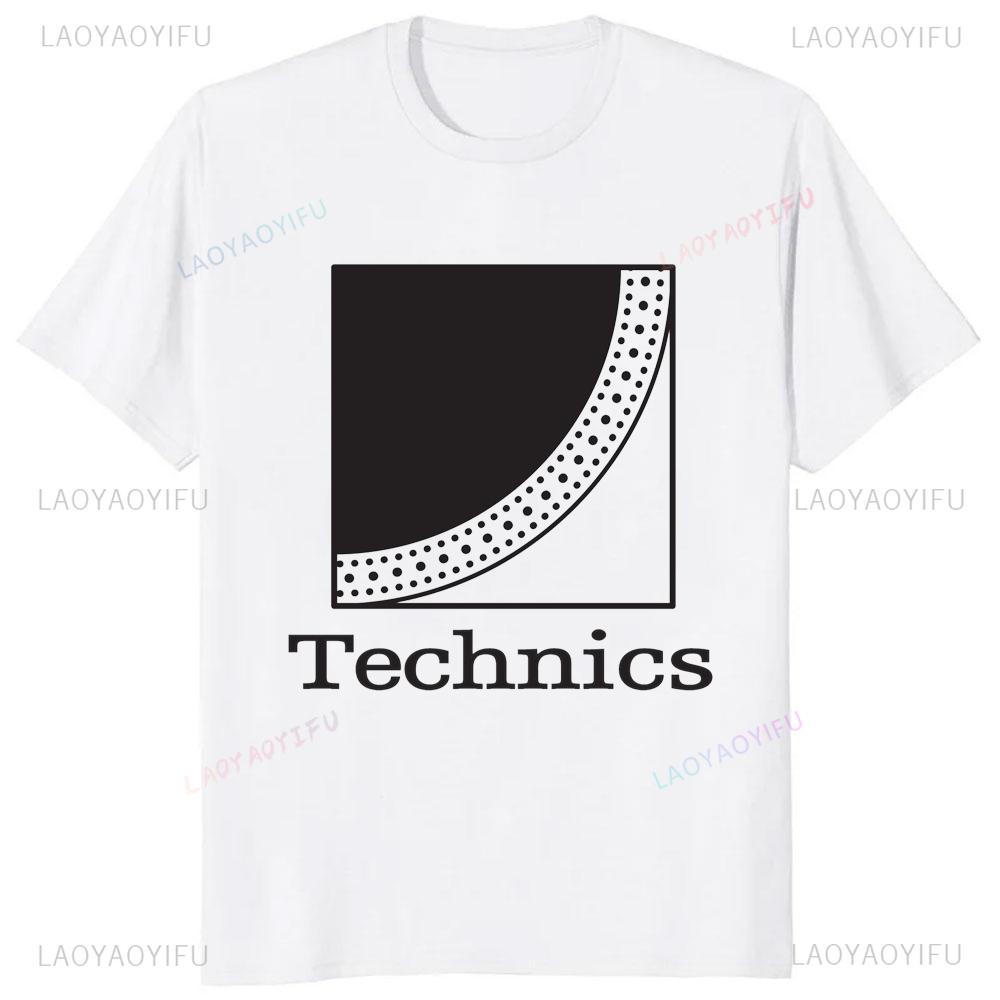 New Arrival Technics Dj Turntable Music House Printed T-shirt Techno Electronic Hip Hop Graphic T Shirts Streetwear Summer Tees
