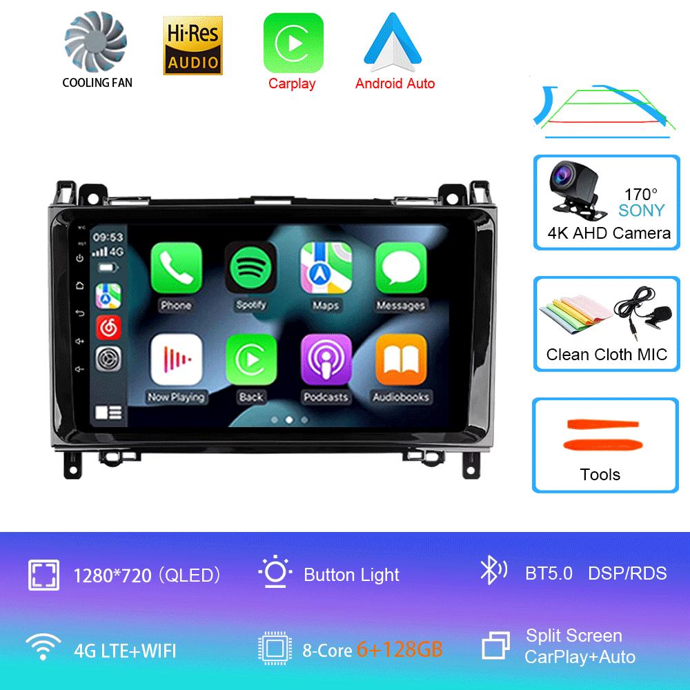 Radio auto Android 14 pentru Mercedes Benz B200 Sprinter W906 W639 AB Class W169 W245 Viano Vito Player Multimedia 2 Din Stereo DSP